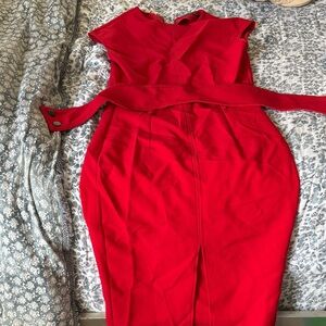 Zara Vibrant Red Midi Dress